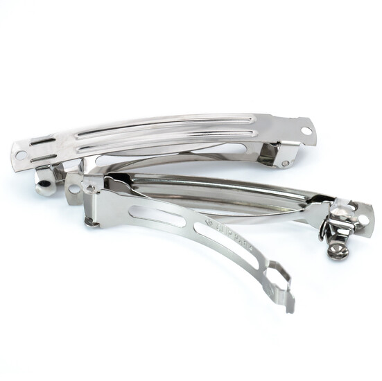 Основа для шпильки автомат Clip Paris прямокутна з двома отворами 80х10 мм Платина 1 шт.