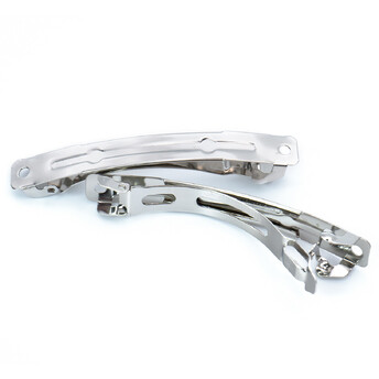 Основа для заколки автомат Clip France прямоугольная с двумя отверстиями 62х8 мм Платина 1 шт.