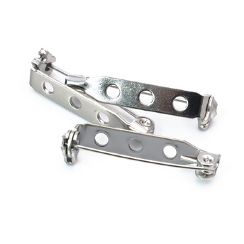 Основа для броши булавка с замком на 3 отверстия 25х5 мм Платина 30 шт.