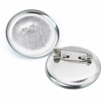 Основа для броши булавка с круглой платформой 2 отверстия 35 мм Платина 10 шт.