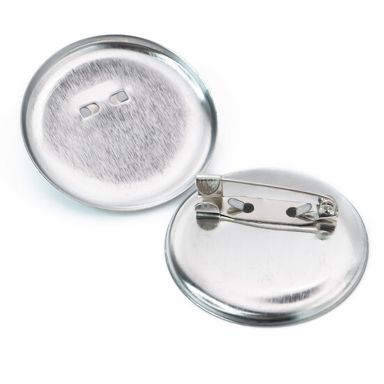 Основа для броши булавка с круглой платформой 2 отверстия 35 мм Платина 10 шт.