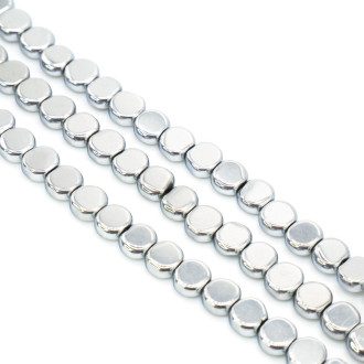 Бусины Таблетка Гематит 6х2 мм Серебряный 40 см +-65 шт.