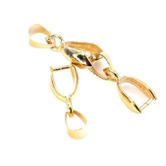 Держатель для кулона или подвески с петлей 19х7 мм Золото 10 шт.