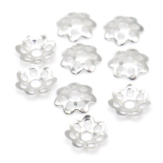 Обниматель для бусин цветок 6 мм Платина +-300 шт.