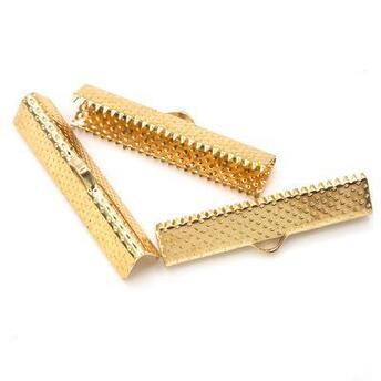 Окончание зажим для лент 25х7 мм Золото +-30 шт.