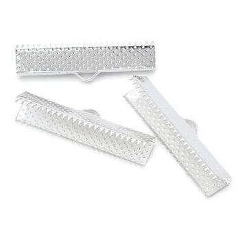 Окончание зажим для лент 30х7 мм Серебро +-30 шт.