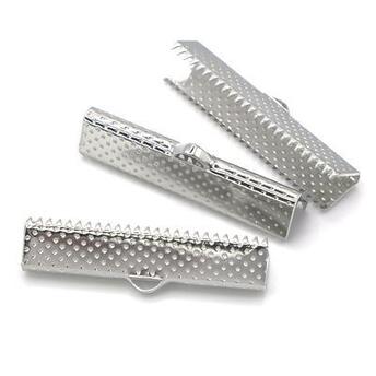 Окончание зажим для лент 25х7 мм Платина +-30 шт.