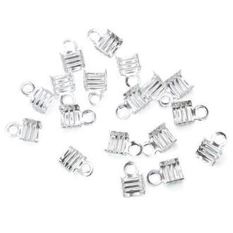 Окончание зажим для шнуров 3х6 мм Серебро +-200 шт.
