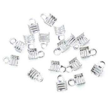 Окончание зажим для шнуров 3х6 мм Серебро +-200 шт.