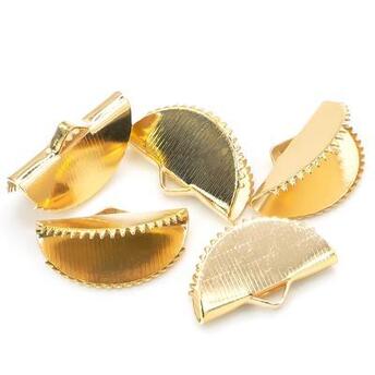 Окончание зажим для лент 15х10 мм Золото +-30 шт.