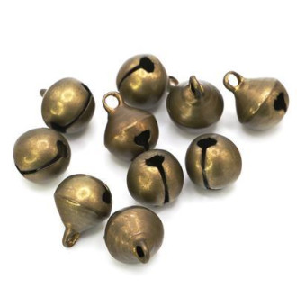 Бубенчик подвеска, размер 10мм, цвет Бронза, 10шт.