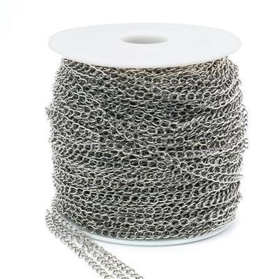Цепь для рукоделия 3,8x6 мм Платина 1 метр