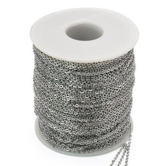 Цепь для рукоделия 2,1х3 мм Платина 1 метр