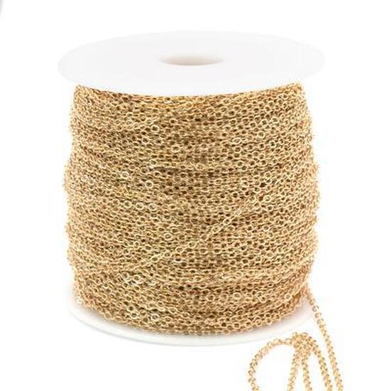 Цепь для рукоделия 3,1х4х0,8 мм Золото 1 метр