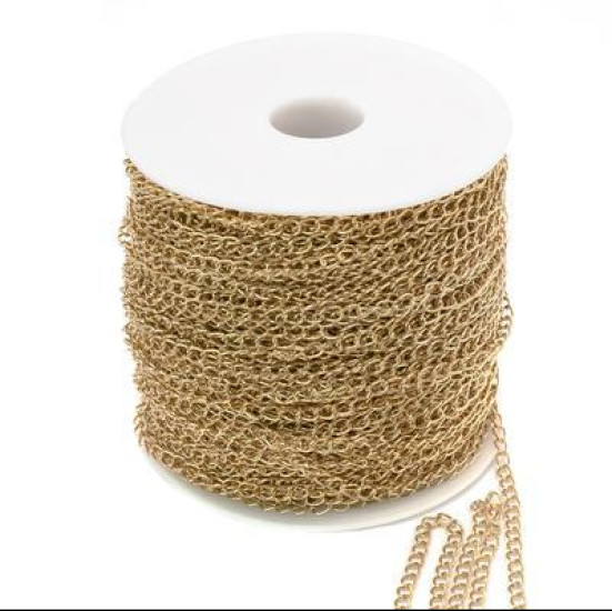 Цепь для рукоделия 3,8x6 мм Золото 1 метр