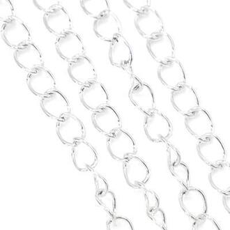Цепь для рукоделия 3,8x6 мм Серебро 1 метр