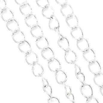 Цепь для рукоделия 3,8x6 мм Серебро 1 метр