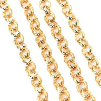 Цепь для рукоделия круглое звено 5 мм Золото 1 метр