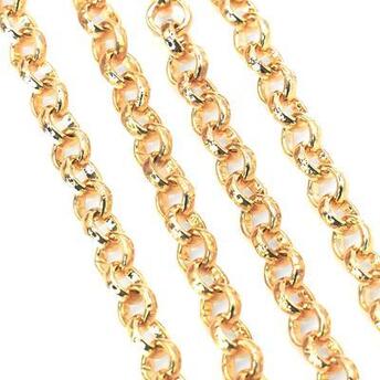 Цепь для рукоделия круглое звено 5 мм Золото 1 метр