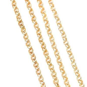 Цепь для рукоделия круглое звено 2 мм Золото 1 метр