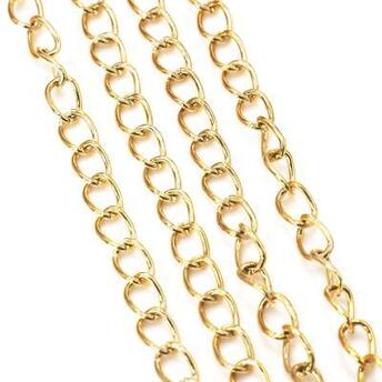 Цепь для рукоделия 3,8x6 мм Золото 1 метр