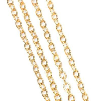 Цепь для рукоделия 3,1х4х0,8 мм Золото 1 метр
