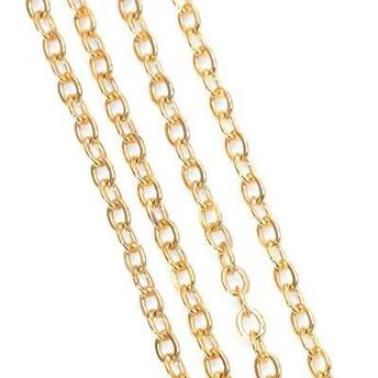Цепь для рукоделия 2,1х3 мм Золото 1 метр
