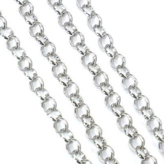Цепь для рукоделия круглое звено 3 мм Платина 1 метр