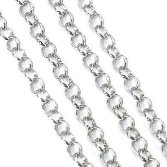 Цепь для рукоделия круглое звено 3 мм Платина 1 метр