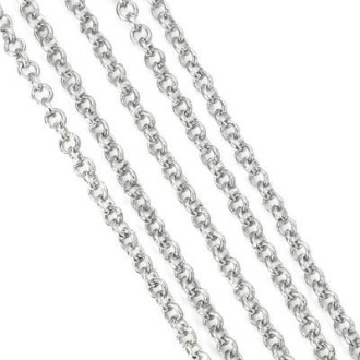 Цепь для рукоделия круглое звено 2 мм Платина 1 метр