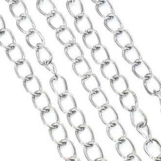 Цепь для рукоделия 3,8x6 мм Платина 1 метр