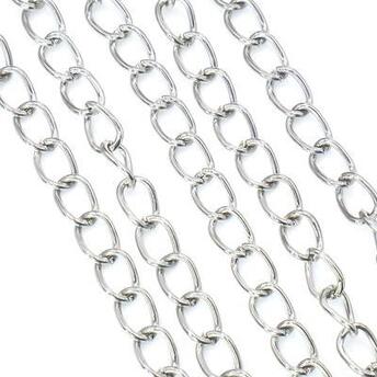 Цепь из нержавеющей стали паянная 3х4 мм Платина 1 метр