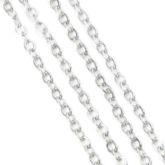 Цепь для рукоделия 3,1х4х0,8 мм Серебро 1 метр