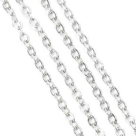 Цепь для рукоделия 2,1х3 мм Серебро 1 метр