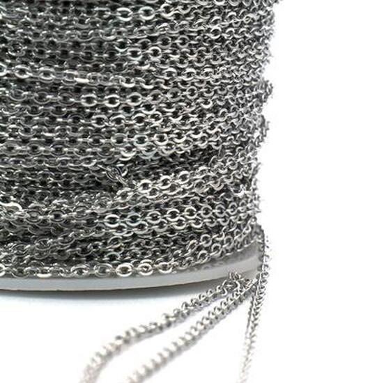 Цепь для рукоделия 2,1х3 мм Платина 1 метр