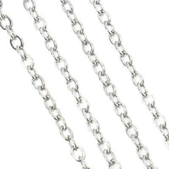 Цепь для рукоделия 3,1х4х0,8 мм Платина 1 метр