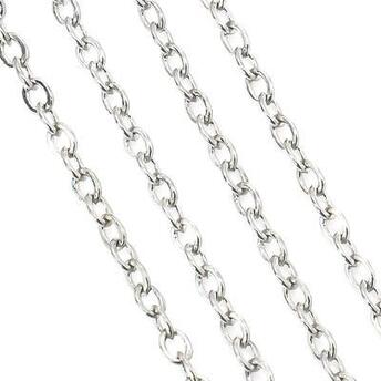 Цепь для рукоделия 2,1х3 мм Платина 1 метр