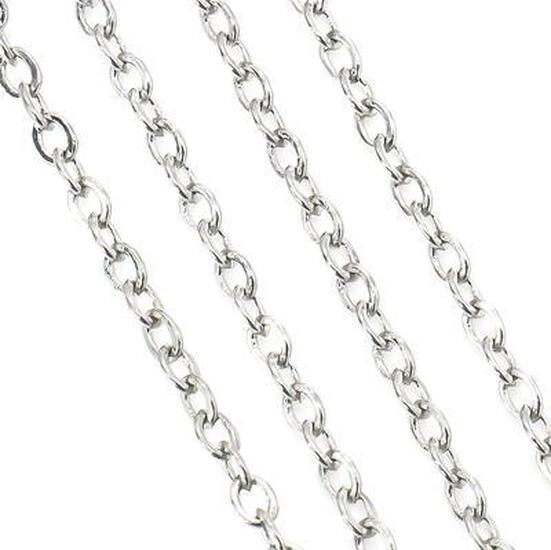 Цепь для рукоделия 2,1х3 мм Платина 1 метр