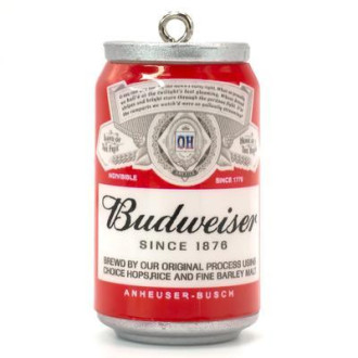 Подвеска, брелок в виде банки Budweiser, размер 45х23мм, 1шт.