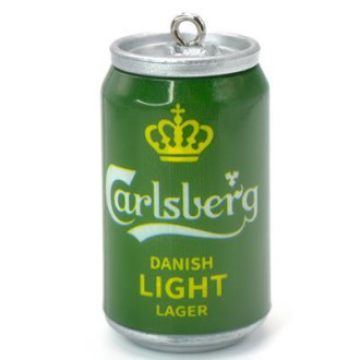 Подвеска, брелок в виде банки Carlsberg, размер 45х23мм, 1шт.