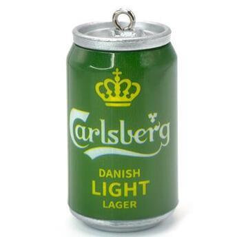 Подвеска, брелок в виде банки Carlsberg, размер 45х23мм, 1шт.