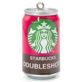 Подвеска, брелок в виде банки Starbucks розовый, размер 45х23мм, 1шт.