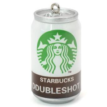 Подвеска, брелок в виде банки Starbucks белый, размер 45х23мм, 1шт.