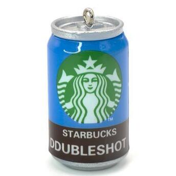 Подвеска, брелок в виде банки Starbucks синий, размер 45х23мм, 1шт.