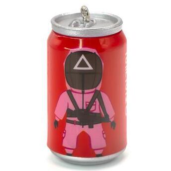 Подвеска, брелок в виде банки Squid game красный, размер 45х23мм, 1шт.