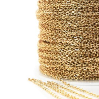 Цепь паянная 1,5х2 мм Золото 1 метр