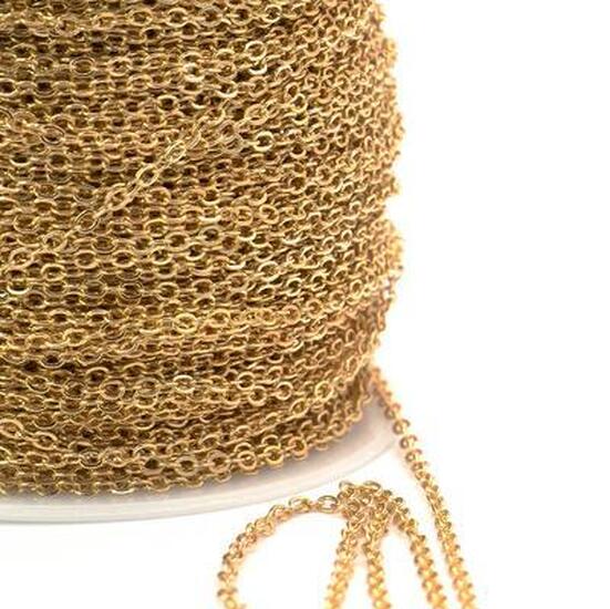 Цепь для рукоделия 3,1х4х0,8 мм Золото 1 метр