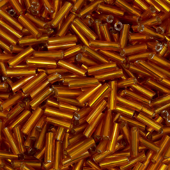 Бисер стеклярус блестящий неПрозрачный 6 мм 25 г Оранжевый