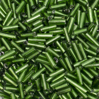 Бисер стеклярус блестящий неПрозрачный 6 мм 25 г Зеленый