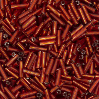 Бисер стеклярус блестящий неПрозрачный 6 мм 25 г Красный